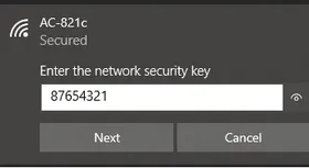 Click connect and enter the password.